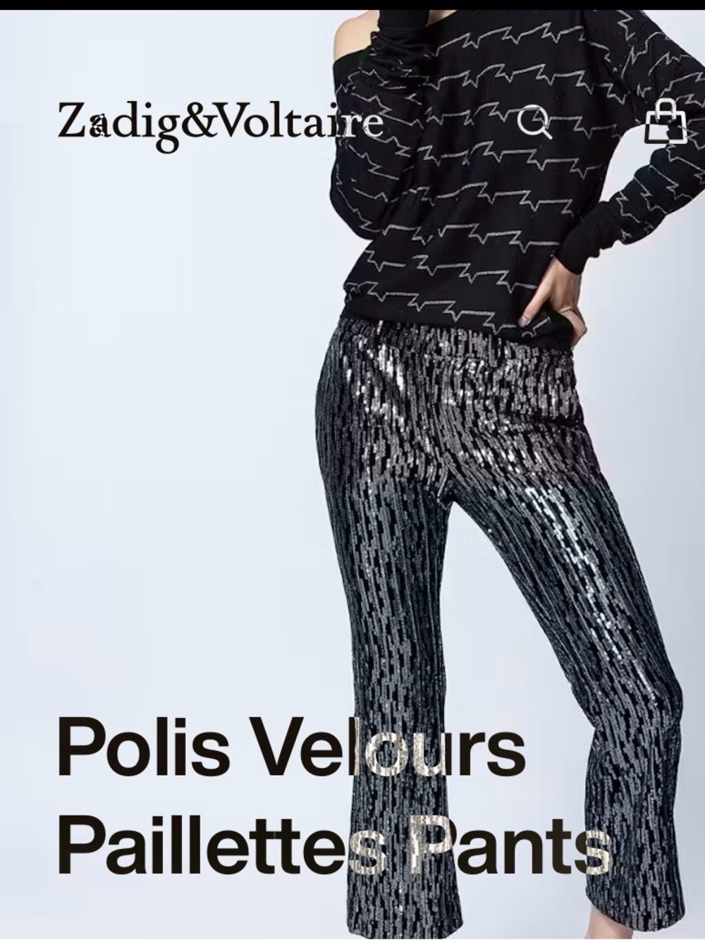 Zadig & Voltaire Black Sequin Pants